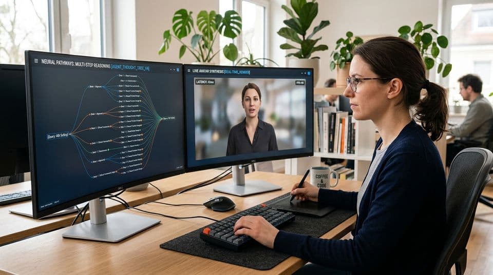 Giao diện cây suy luận nhiều bước Extended Thinking và bộ tổng hợp Live Avatar kỹ thuật số
