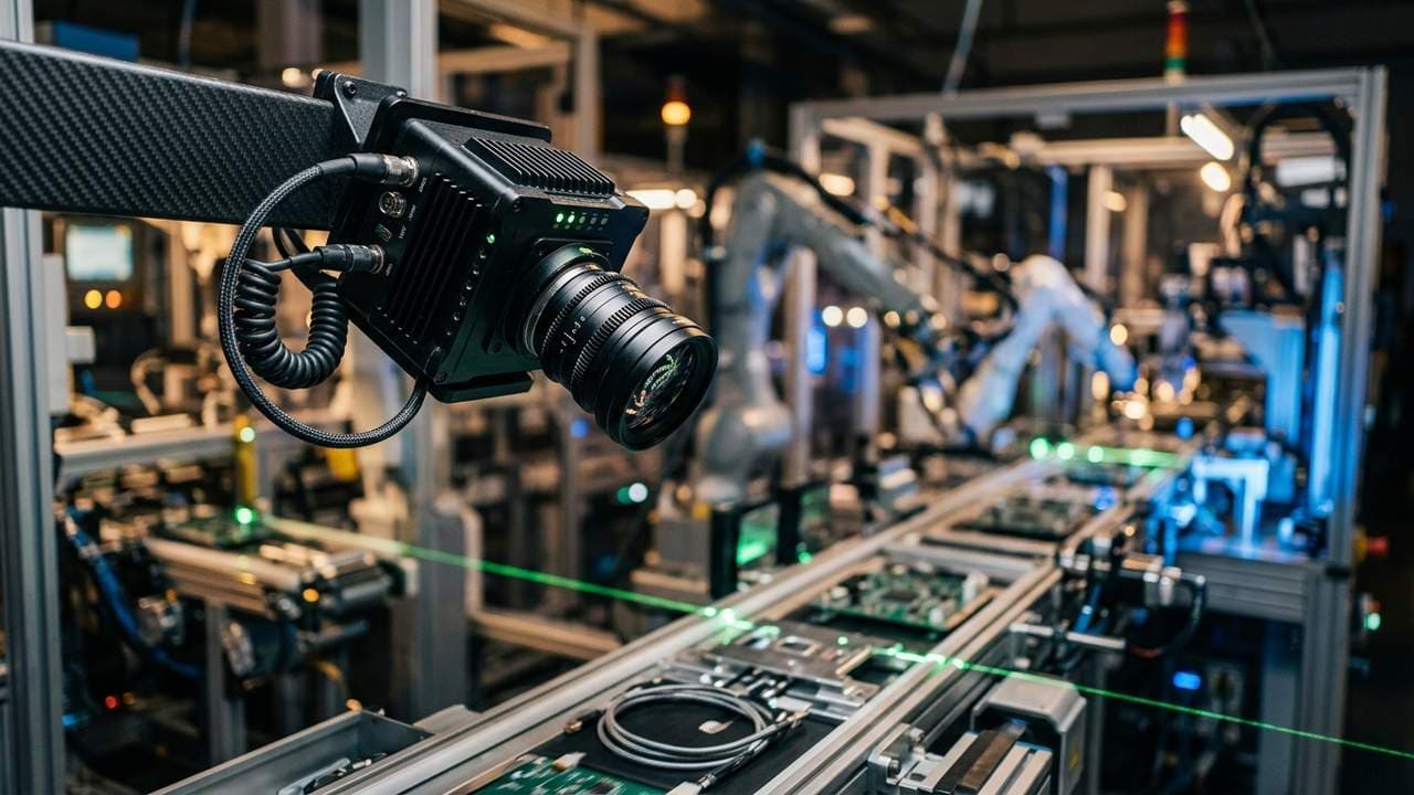 Camera AI giám sát an toàn lao động và cảnh báo sớm nguy cơ cháy nổ tại nhà xưởng.