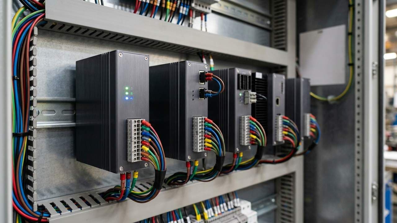 Hệ thống thiết bị Gateway công nghiệp gắn thanh DIN-Rail phục vụ tự động hóa tại biên.