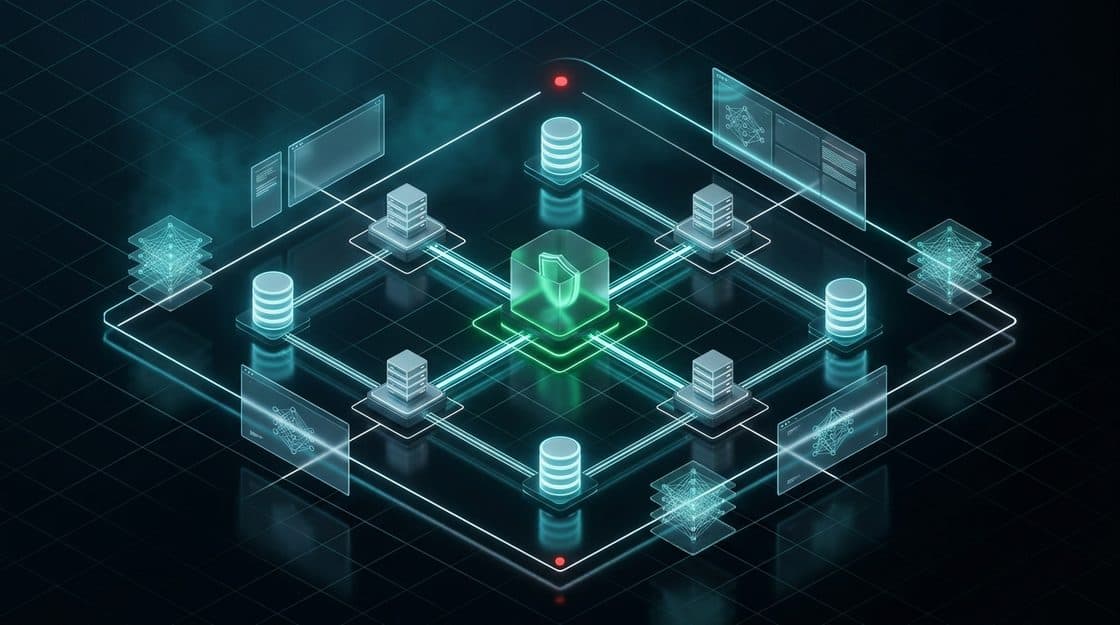 Sơ đồ luồng dữ liệu phân tầng và vùng sandbox bảo mật cô lập AI agent